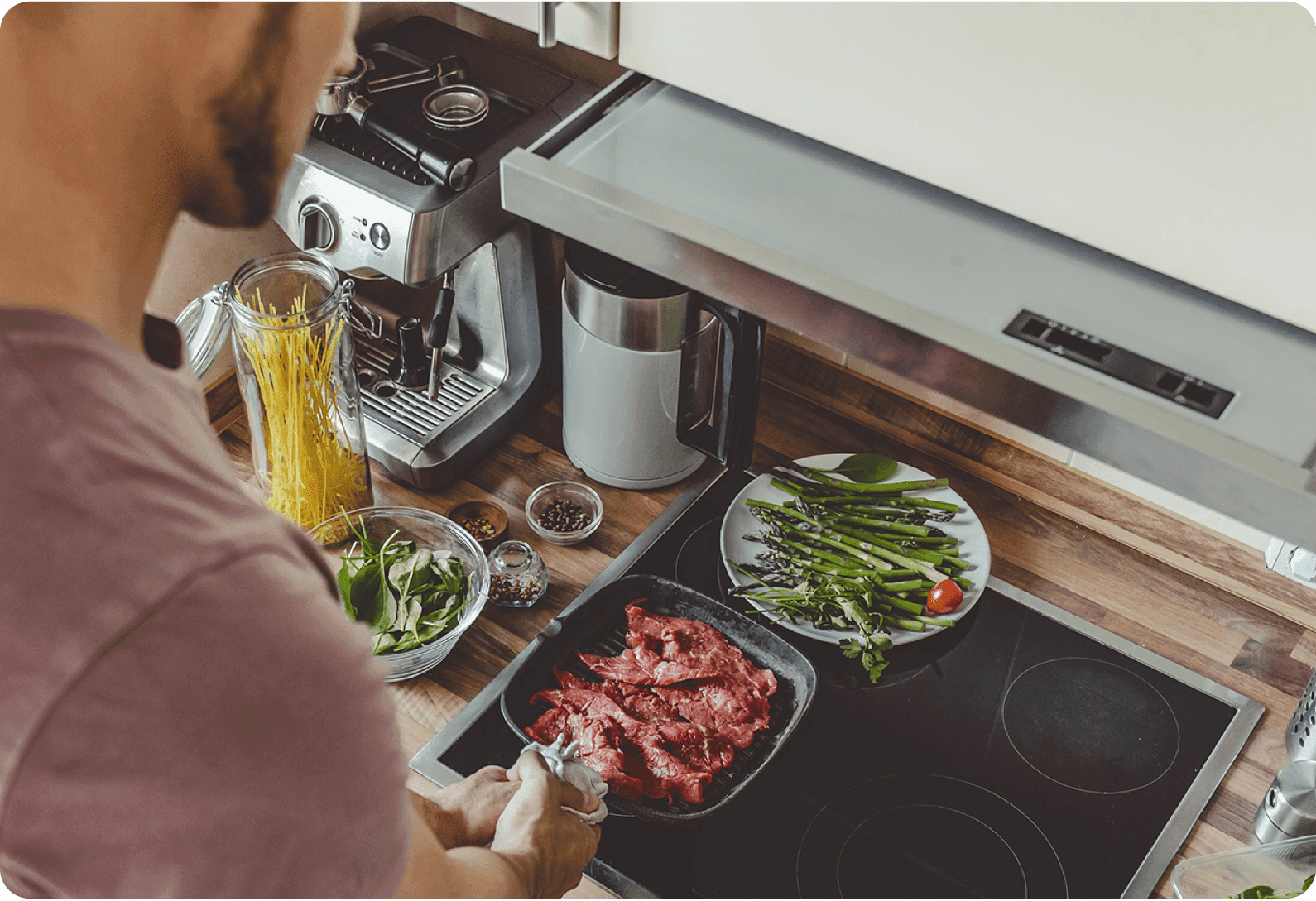 Preparing meal